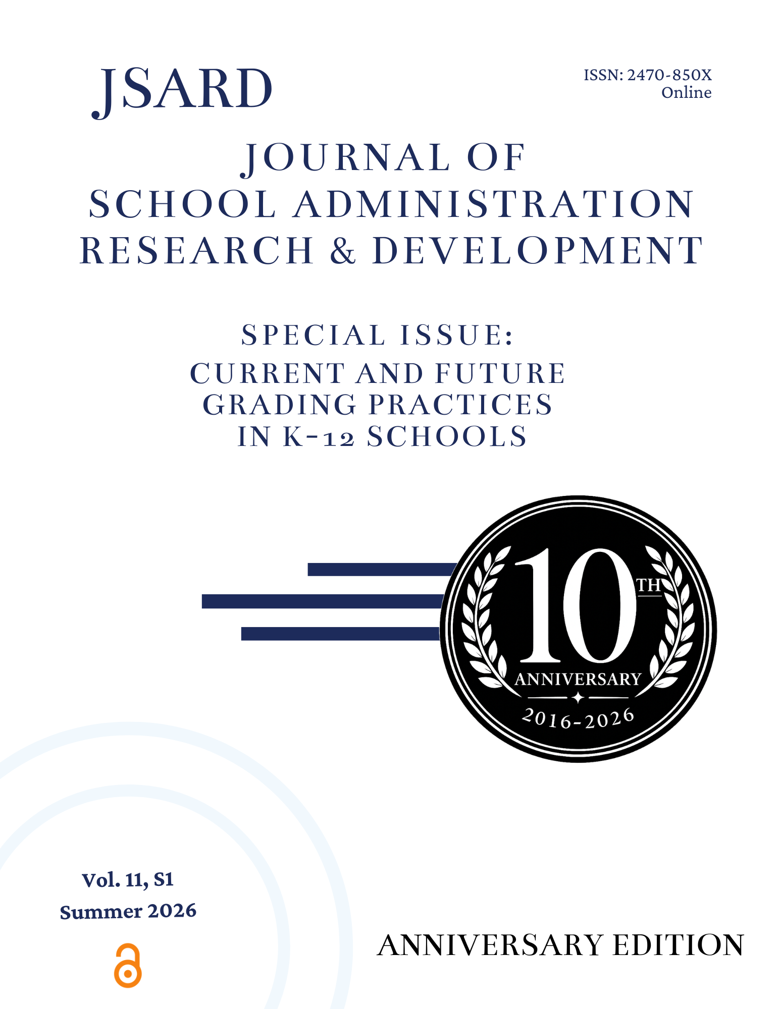 					View Vol. 11 No. S1 (2026): Special Issue: Current and Future Grading Practices in K-12 Schools
				